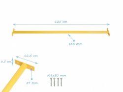 Hrazda kovová pevná 125cm červená