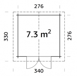 ZAHRADNÍ DOMEK Lotta 7,3m2 (296cm x 296cm) tl. 28mm