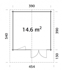 ZAHRADNÍ DOMEK Britta 14,6 m2 (410x410cm) tl. 40mm