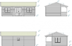 ZAHRADNÍ DOMEK Sandra 25,6 + 11,1 m2 (791x370/520cm) tl. 44mm