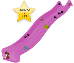 Skluzavka Monkey´s Home s přípojkou na vodu tmavě růžová 2,90m 7 let záruka + dárek .