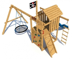 Dětské hřiště Monkey´s Home Malý pirát JIM bez skluzavky a bez houpačky ...