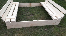 Pískoviště s víkem a se sedákem 120cm