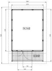 Zahradní domek HEROLD A3344 Plus 14,1+3,5 m2 327x539 cm tl. 19 mm