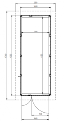 Zahradní domek HEROLD P4417c 6,2 m2 433x168 cm tl. 19 mm