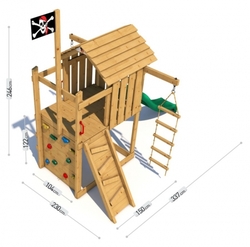 Dětské hřiště Monkey´s Home Malý pirát JOE se zelenou skluzavkou .