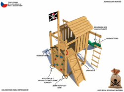 Dětské hřiště Monkey´s Home Malý pirát JOE se zelenou skluzavkou .