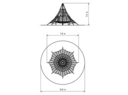 Lanová pyramida PY855K (v.p. 1 m, s 8-mi napínacími zámky)