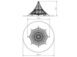 Lanová pyramida PY850K (v.p. 1 m, s 8-mi napínacími zámky)