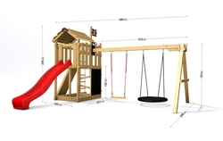 Dětské hřiště Monkey´s Home Malý pirát RED se zelenou skluzavkou Dětské hřiště Monkey´s Home Malý pirát RED se zelenou skluzavkou