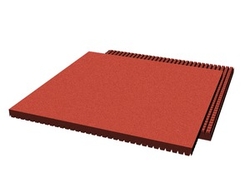 Pryžová dlažba 500x500x25 mm (rastr 15 mm, červená)