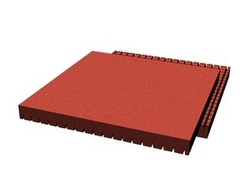 Pryžová dlažba 500x500x45 mm (rastr 15 mm, červená)