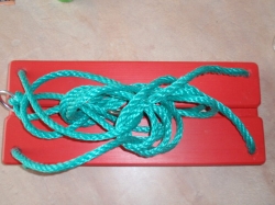 Houpačka - sedák masiv červená + lano