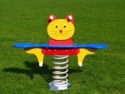 Dětská pružinová houpačka kočka - dvousedadlová
