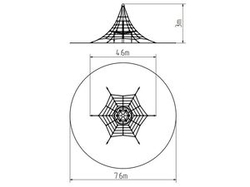 Lanová pyramida PY631K (v.p. 1 m, se 6-ti napínacími zámky)