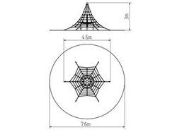 Lanová pyramida PY630K (v.p. 1 m, se 6-ti napínacími zámky)