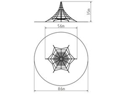 Lanová pyramida PY635K (v.p. 1 m, se 6-ti napínacími zámky)