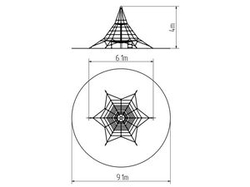 Lanová pyramida PY640K (v.p. 1 m, se 6-ti napínacími zámky)