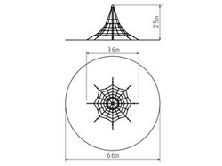 Lanová pyramida PY825K (v.p. 1 m, s 8-mi napínacími zámky)