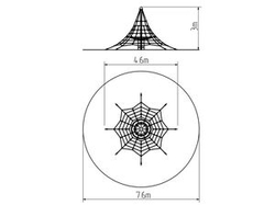 Lanová pyramida PY830K (v.p. 1 m, s 8-mi napínacími zámky)