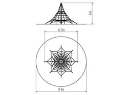 Lanová pyramida PY840K (v.p. 1 m, s 8-mi napínacími zámky)