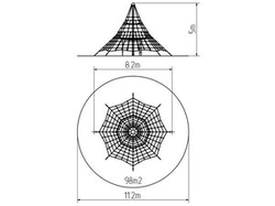 Lanová pyramida PY850K (v.p 1,5 m, s 8-mi napínacími zámky)