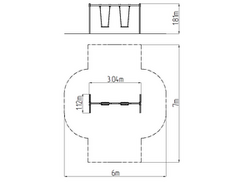 Řetězová dvojhoupačka RH6211KR - červená (v.p. 1,0 m)
