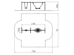 Řetězová dvojhoupačka RH6222KR - červená (v.p. 1 m)