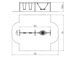 Řetězová trojhoupačka RH6321KR - červená (v.p. 1,0 m)