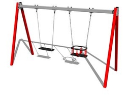 Řetězová dvojhoupačka RH6212KR - červená (v.p. 1,0 m)