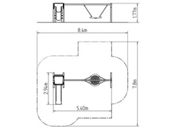 Řetězová houpačka hnízdo se skluzavkou RH180D (v.p. 1 m)