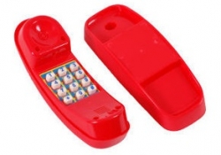 Telefon plastový červený