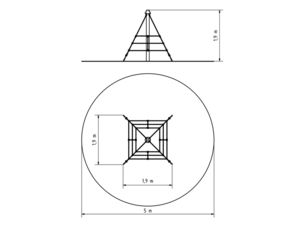 Lanová pyramida PY420K (v.p. 1 m, se 4-mi napínacími zámky)
