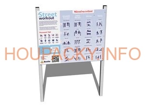 Informační tabule s provozním a cvičebním plánem pro workout IW100K