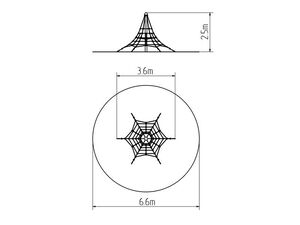 Lanová pyramida PY626K (v.p. 1 m, se 6-ti napínacími zámky)