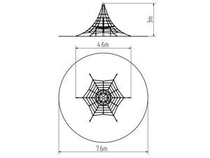 Lanová pyramida PY631K (v.p. 1 m, se 6-ti napínacími zámky)
