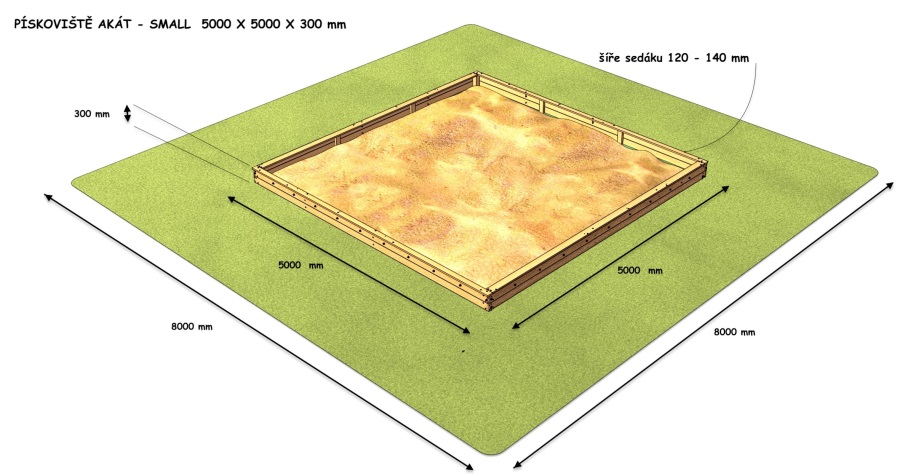 Monkey pískoviště SMALL 5x5m z akátu PSSA500