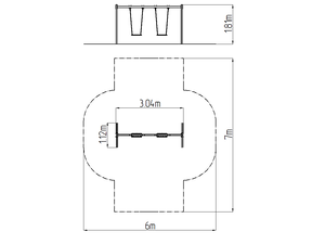 Řetězová dvojhoupačka RH6211KR - červená (v.p. 1,0 m)