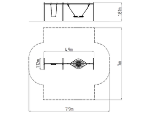Řetězová dvojhoupačka RH6222KB - modrá (v.p. 1 m)
