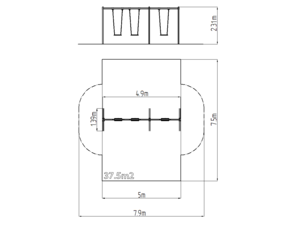 Řetězová trojhoupačka RH6311KB - modrá (v.p. 1,5 m)