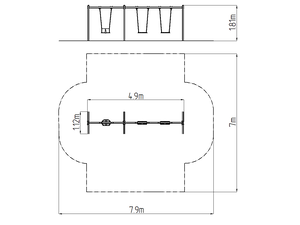 Řetězová trojhoupačka RH6312KB - modrá (v.p. 1,0 m)