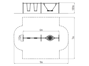 Řetězová trojhoupačka RH6321KR - červená (v.p. 1,0 m)