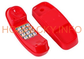 Telefon plastový červený